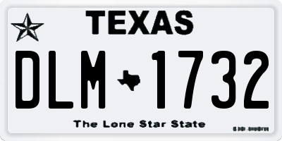 TX license plate DLM1732