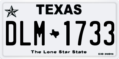 TX license plate DLM1733
