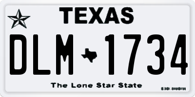 TX license plate DLM1734