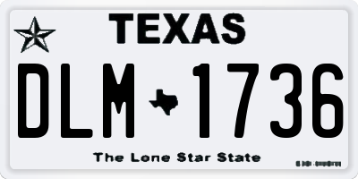 TX license plate DLM1736
