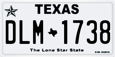 TX license plate DLM1738