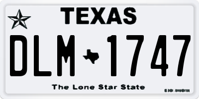 TX license plate DLM1747