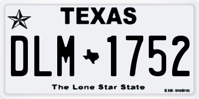 TX license plate DLM1752