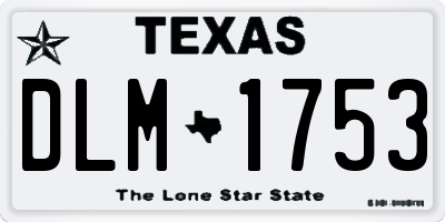 TX license plate DLM1753