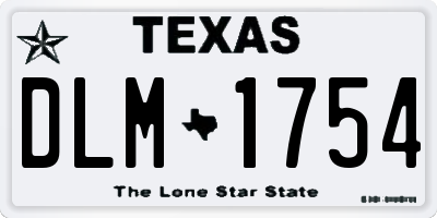 TX license plate DLM1754