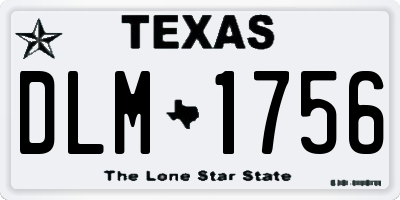 TX license plate DLM1756