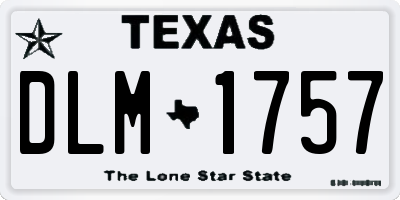 TX license plate DLM1757