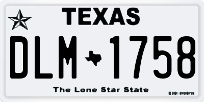 TX license plate DLM1758