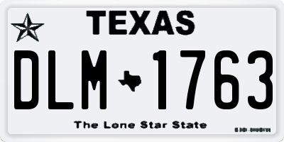 TX license plate DLM1763