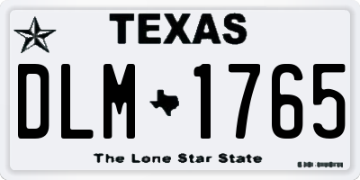 TX license plate DLM1765