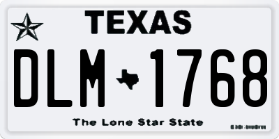 TX license plate DLM1768