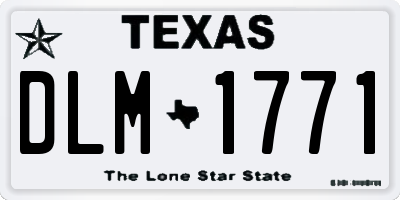TX license plate DLM1771