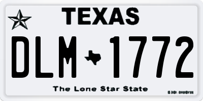 TX license plate DLM1772