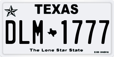 TX license plate DLM1777
