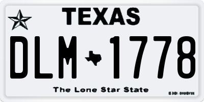 TX license plate DLM1778