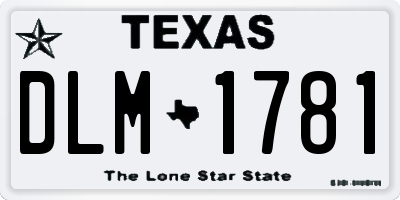 TX license plate DLM1781