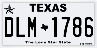 TX license plate DLM1786