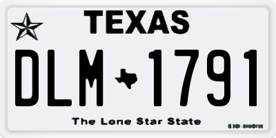 TX license plate DLM1791