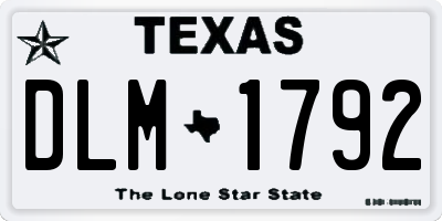 TX license plate DLM1792