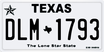 TX license plate DLM1793