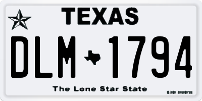 TX license plate DLM1794