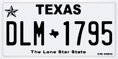 TX license plate DLM1795