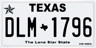 TX license plate DLM1796