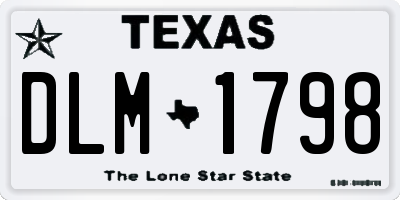 TX license plate DLM1798