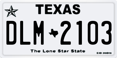TX license plate DLM2103