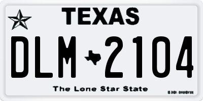 TX license plate DLM2104