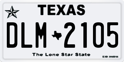 TX license plate DLM2105