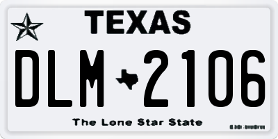 TX license plate DLM2106