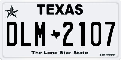 TX license plate DLM2107