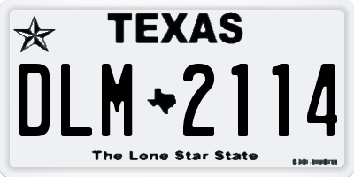 TX license plate DLM2114