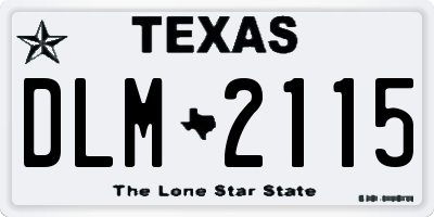 TX license plate DLM2115