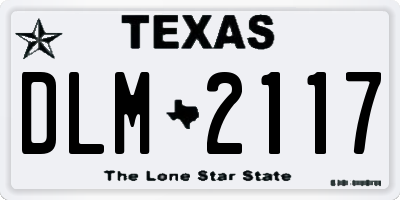 TX license plate DLM2117