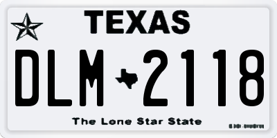 TX license plate DLM2118