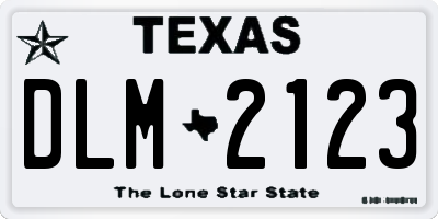 TX license plate DLM2123