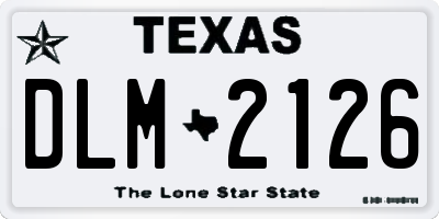 TX license plate DLM2126