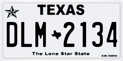 TX license plate DLM2134