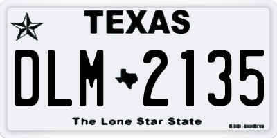TX license plate DLM2135