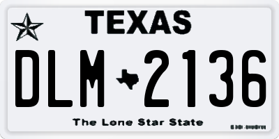 TX license plate DLM2136