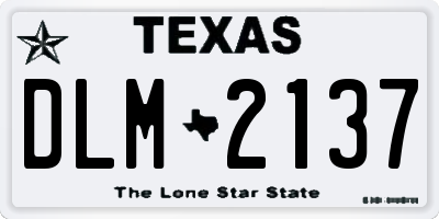 TX license plate DLM2137