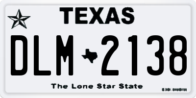 TX license plate DLM2138