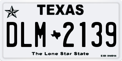 TX license plate DLM2139