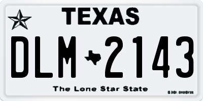 TX license plate DLM2143