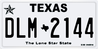 TX license plate DLM2144