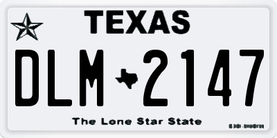 TX license plate DLM2147