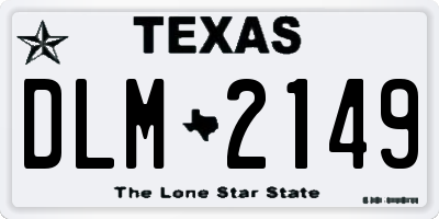 TX license plate DLM2149