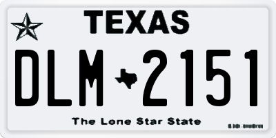 TX license plate DLM2151